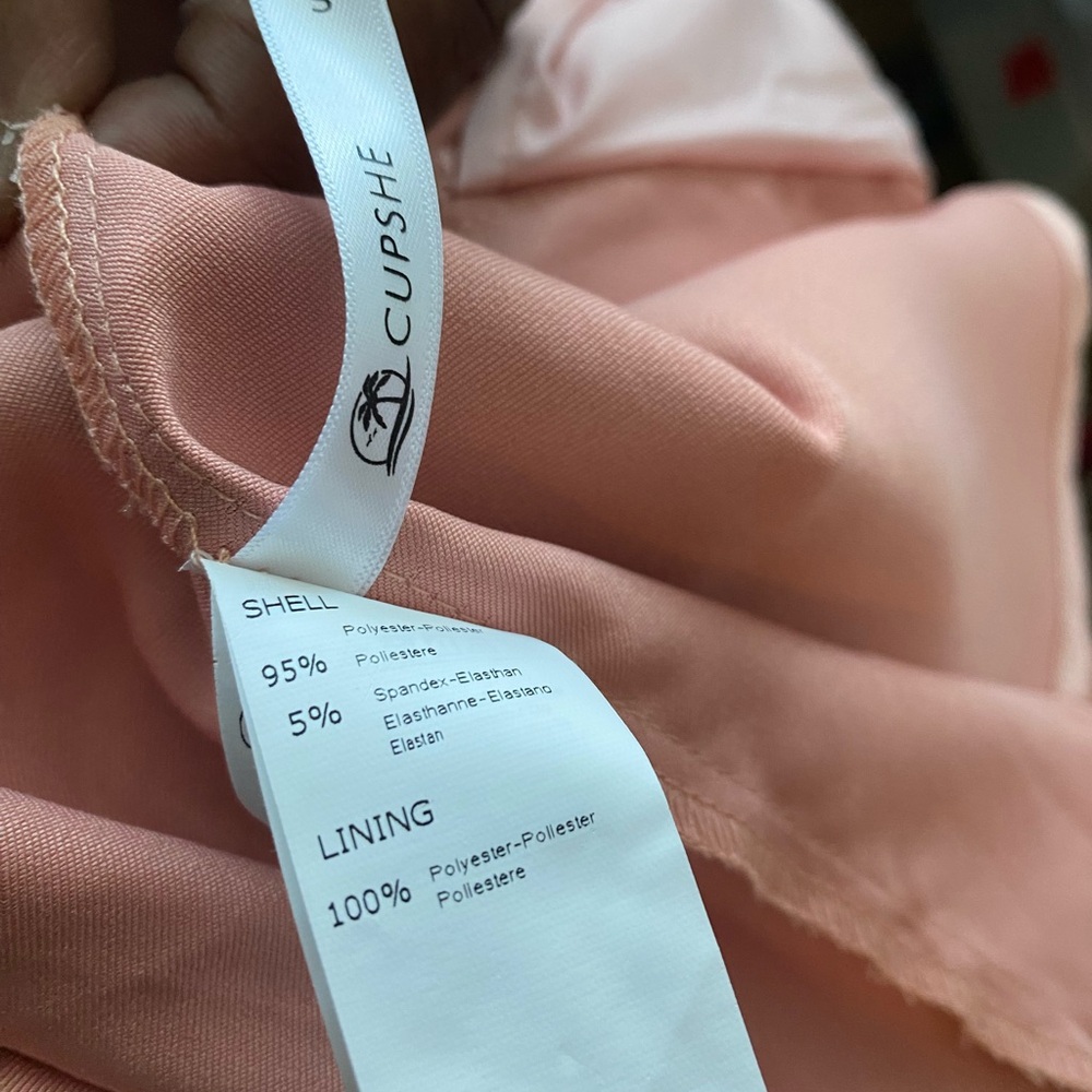 CUPSHE NWT LUX SATIN ONE SHOULDER GLAM APRICOT DRESS SIZE SM ELEGANT PTP 14 L 44 - Picture 11 of 15